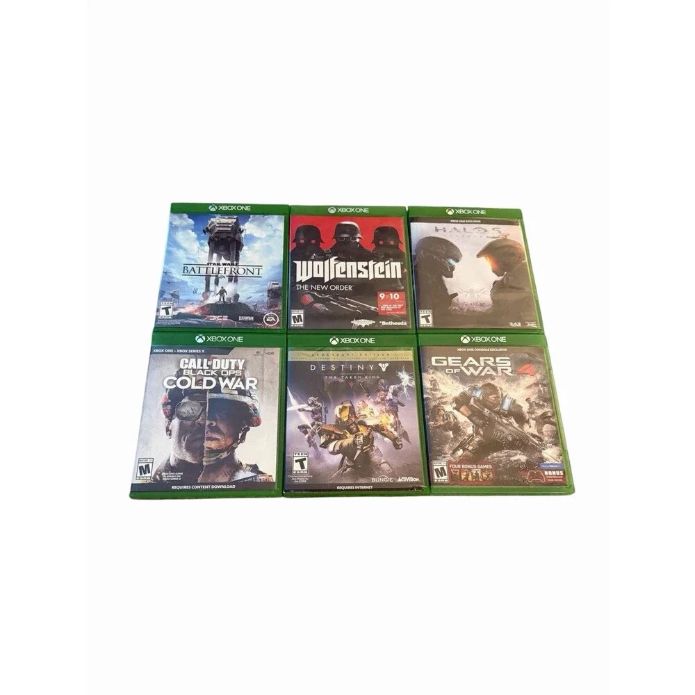 Xbox One Games Lot Of 6 Call Of Duty Halo Inquisition Wolfenstein Gears Of War
